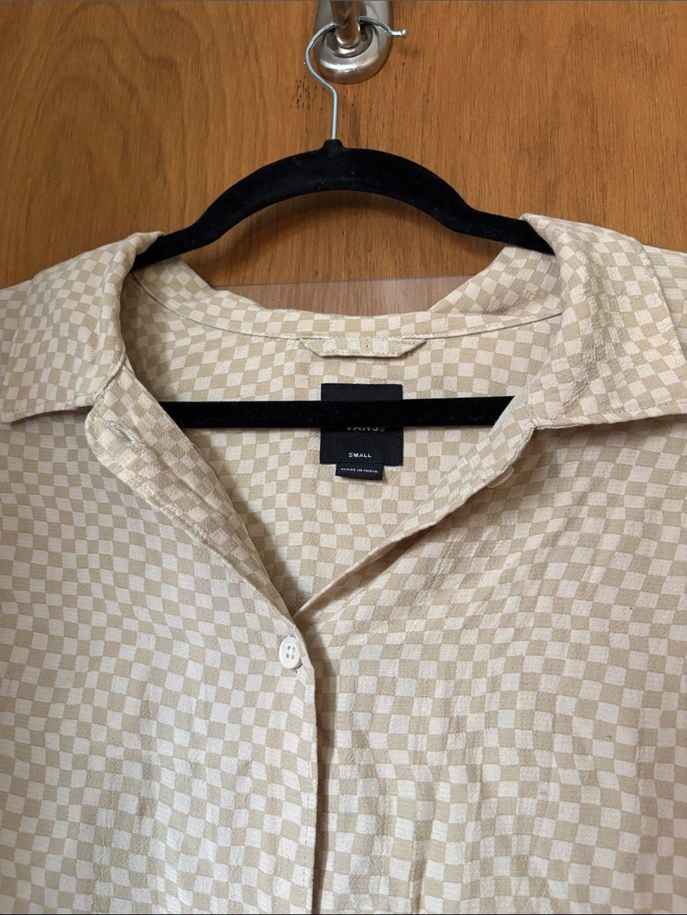 Vans Beige Checkerboard Long-Sleeve Button-Down Shirt